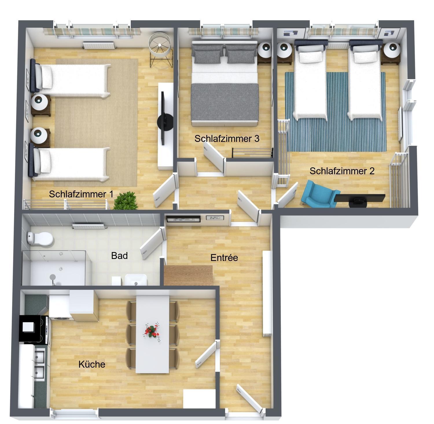 Apartment Grosse 80qm 3 Wohnung, Nahe Messe & Klinikum, 2x 55